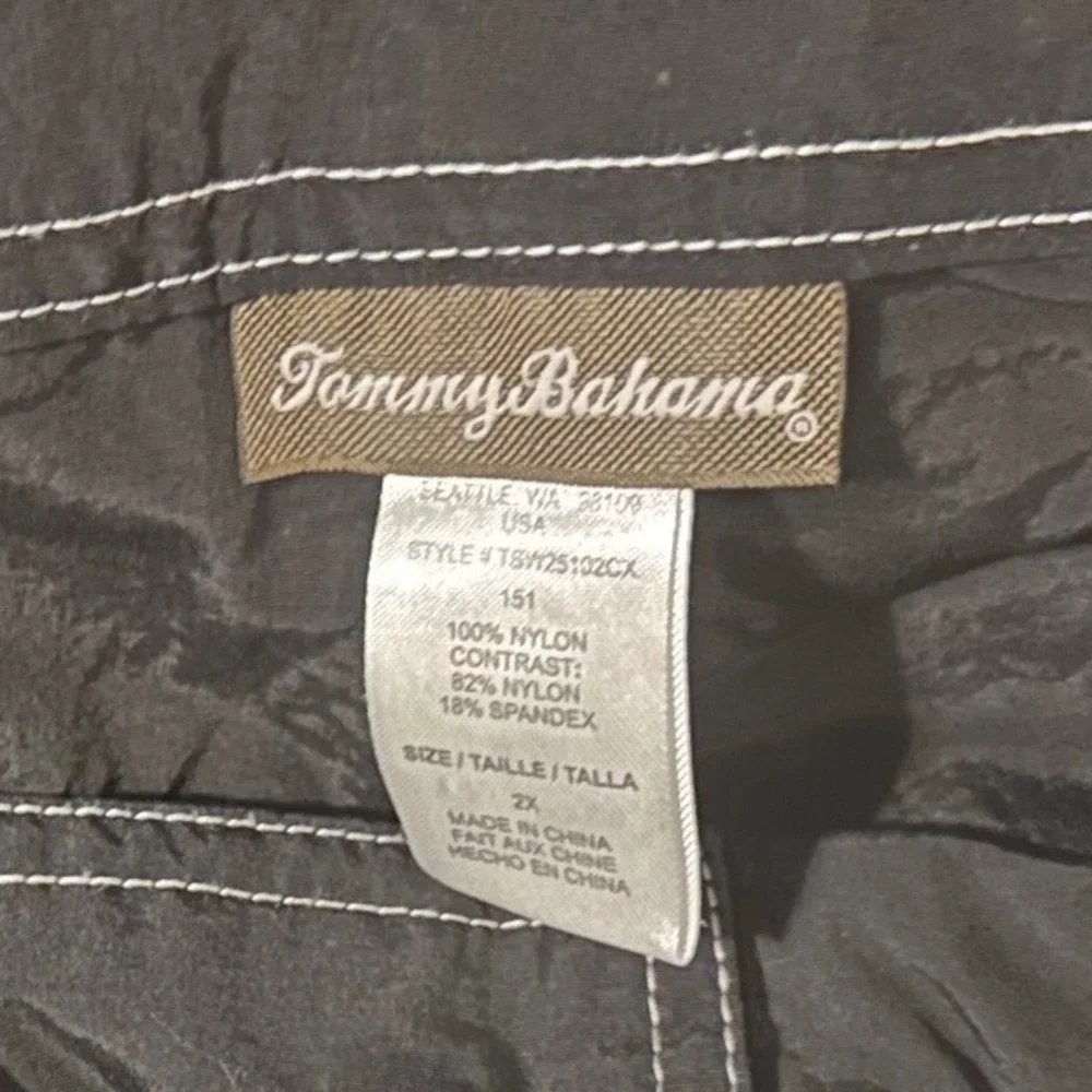 Tommy Bahama Swim Trunks‎ Cargo Pockets Quick Dry Black Swim Shorts 2X